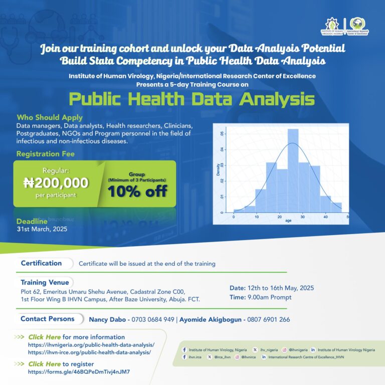 IHVN/IRCE Calls for Applications for Public Health Data Analysis Course