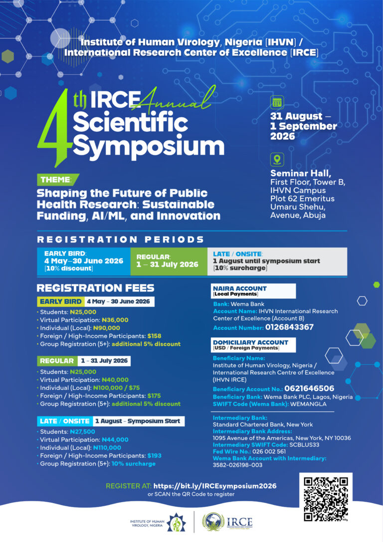 IHVN/IRCE Commences Registration for 4th Annual Scientific Symposium